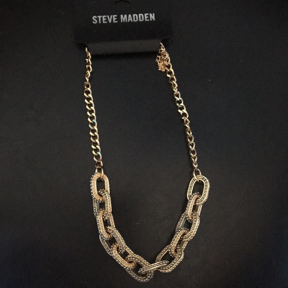 New Steve Madden Gold Link Chain Necklace - Picture 1 of 2